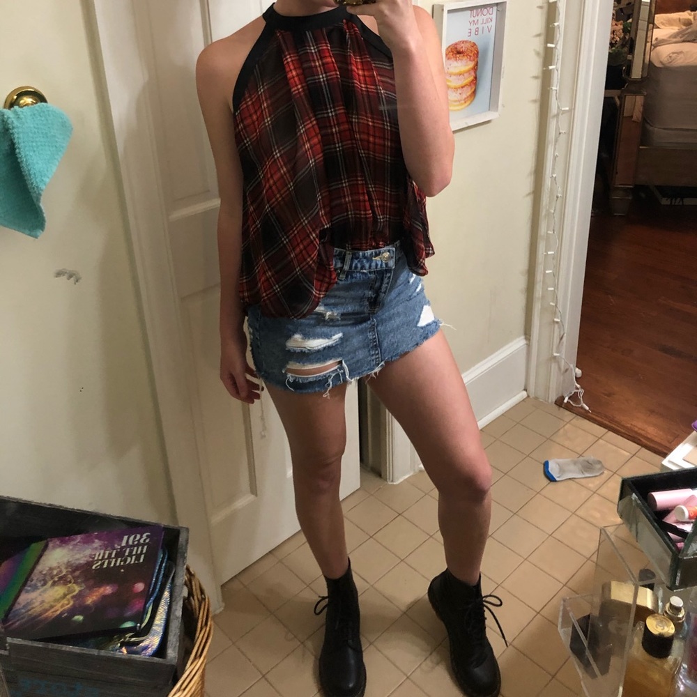 Plaid dress top // Never worn!